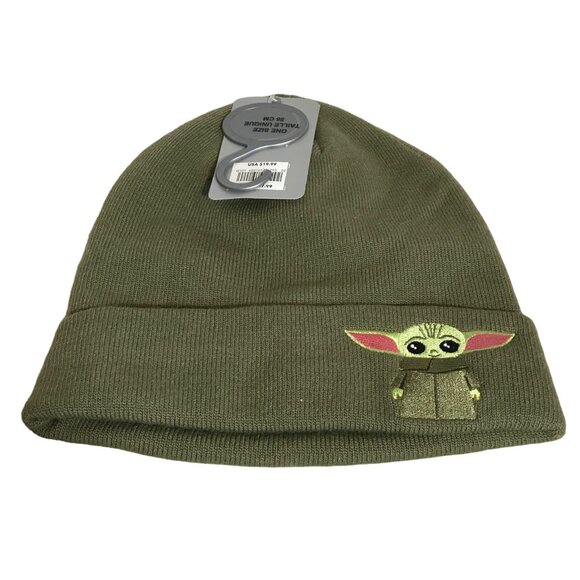 Star Wars The Child Grogu Beanie Hat Olive Green One Size L/XL Disney Parks - Picture 2 of 12